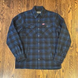 DIXXON Men's Navy and Black Plaid Shirt Jacket